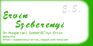 ervin szeberenyi business card